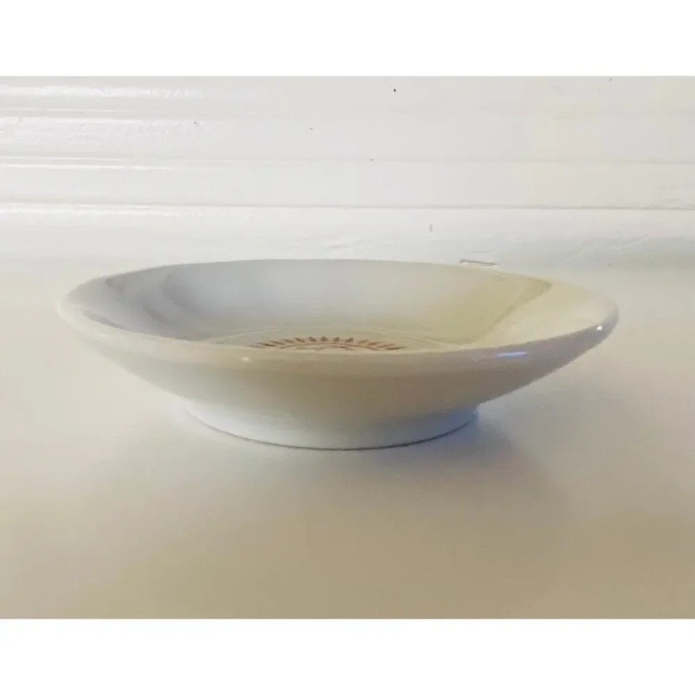 VINTAGE Gold Sunburst Bavaria German Bauscher Weidem Small Plate Butter Dish
